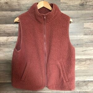 Vintage High Pile Cozy Fleece Zip Up Vest XL